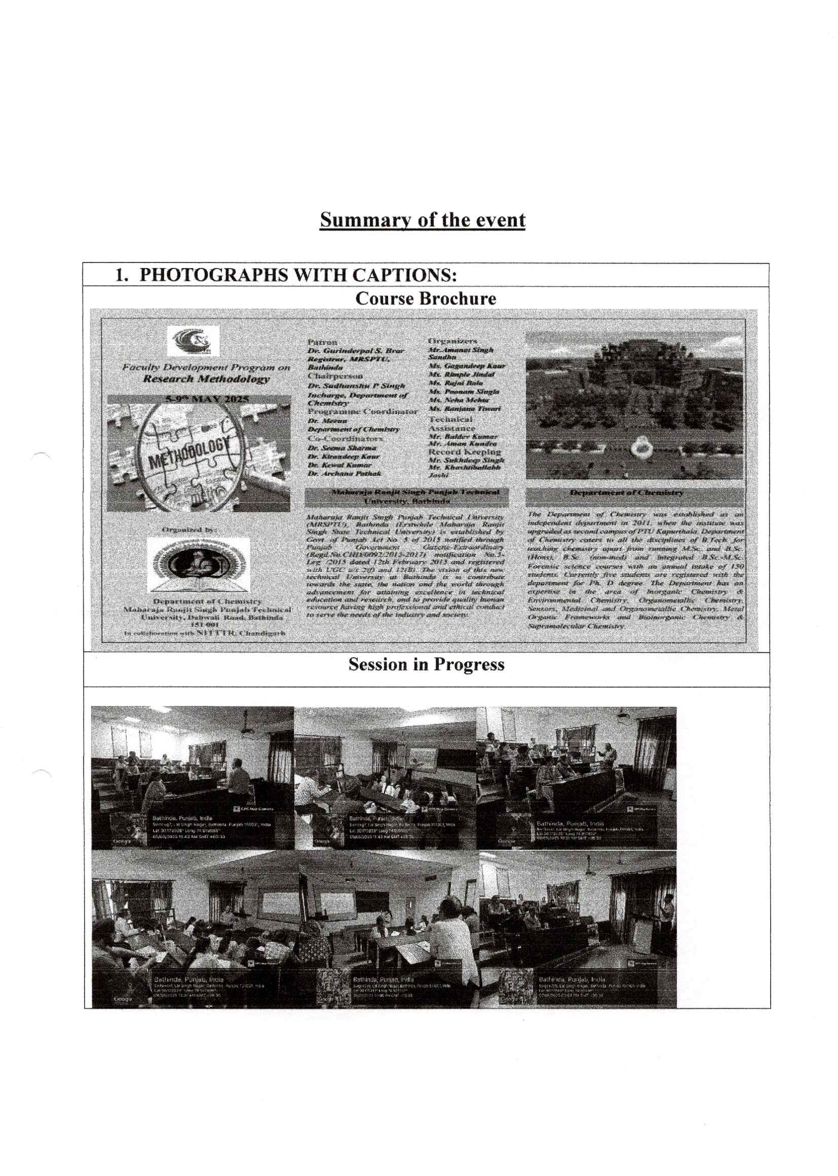 Faculty Development Programme on Research Methodology